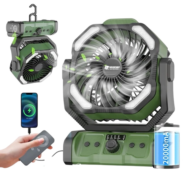 Holdcarp Rechargeable DoubleMotor Fan (Incl. Afstandsbediening)