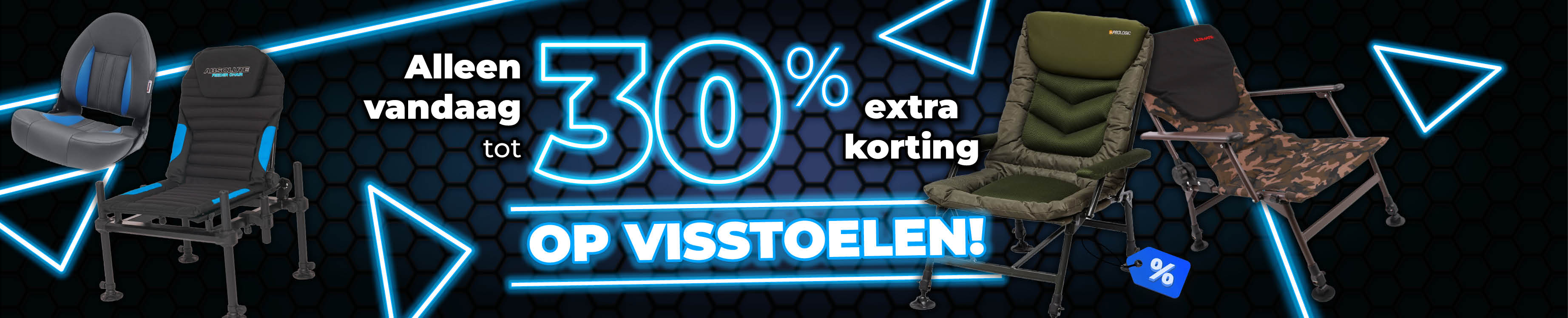 Topbanner: Tot 30% Vistoelen (Blauw)