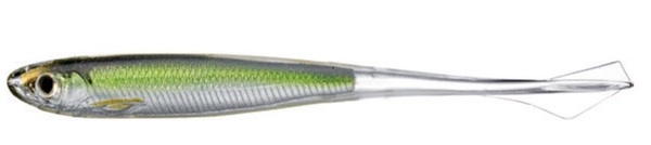 Livetarget Lures Ghost Tail Minnow Dropshot Bait Softbait 9.5cm (4 pieces) - Silver/Green