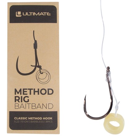Ultimate Method Rig Barbless With Baitband 10cm 0.22mm (8 pieces)
