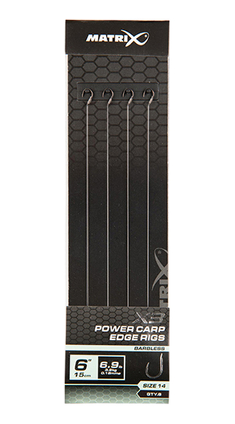 Matrix X3 Power Carp Edge Rigs 15cm (8pcs) - 0.18mm/Size 14