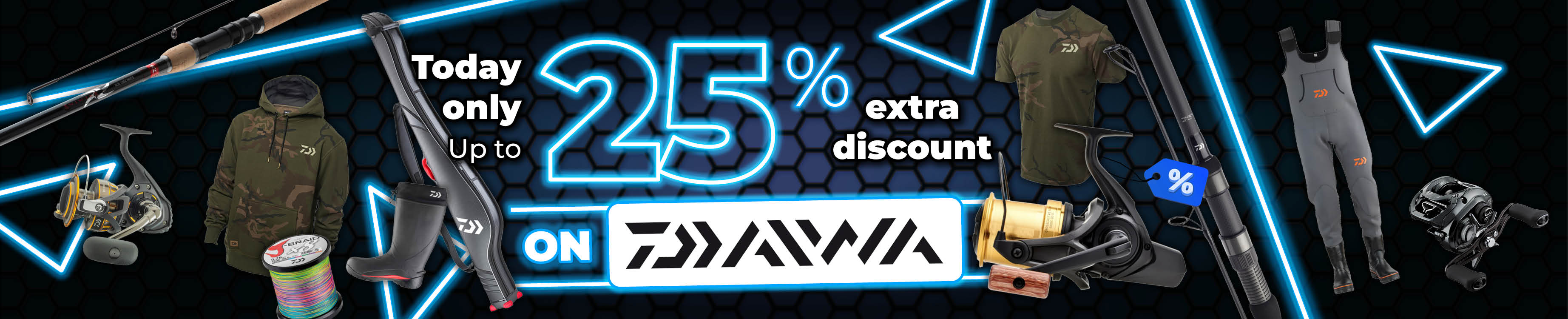 Topbanner: Tot 25% Daiwa (Blauw)
