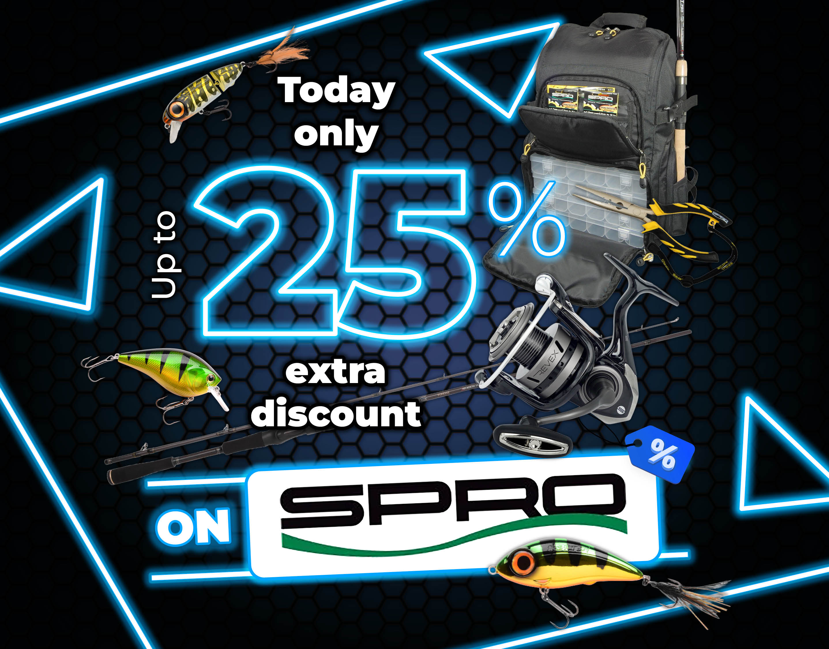 Subbanner: Tot 25% Spro (Blauw)