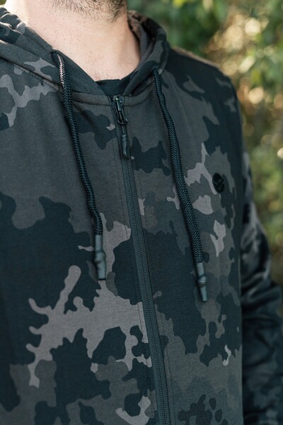 Korda Zip Hoodie Black Kamo