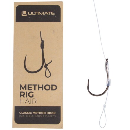 Ultimate Method Rig With Hair Barbless 10cm 0.22mm (8 pieces)