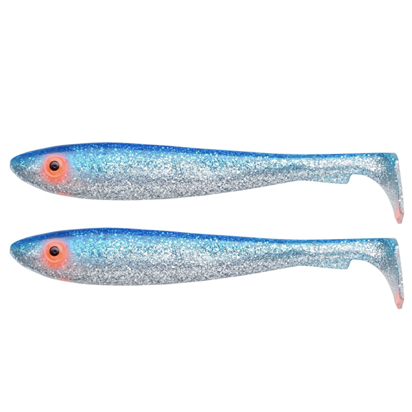 Svartzonker McRubber Junior Shad 17cm (2 piezas) - C0 Blue silver Glitter
