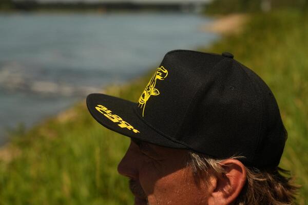 Black Cat Black Flat Peak Cap