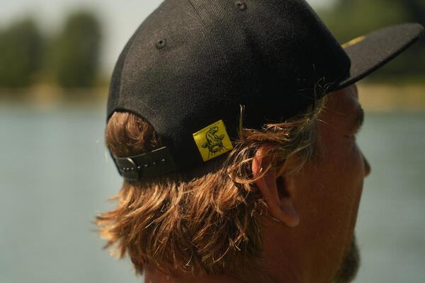 Black Cat Black Flat Peak Cap