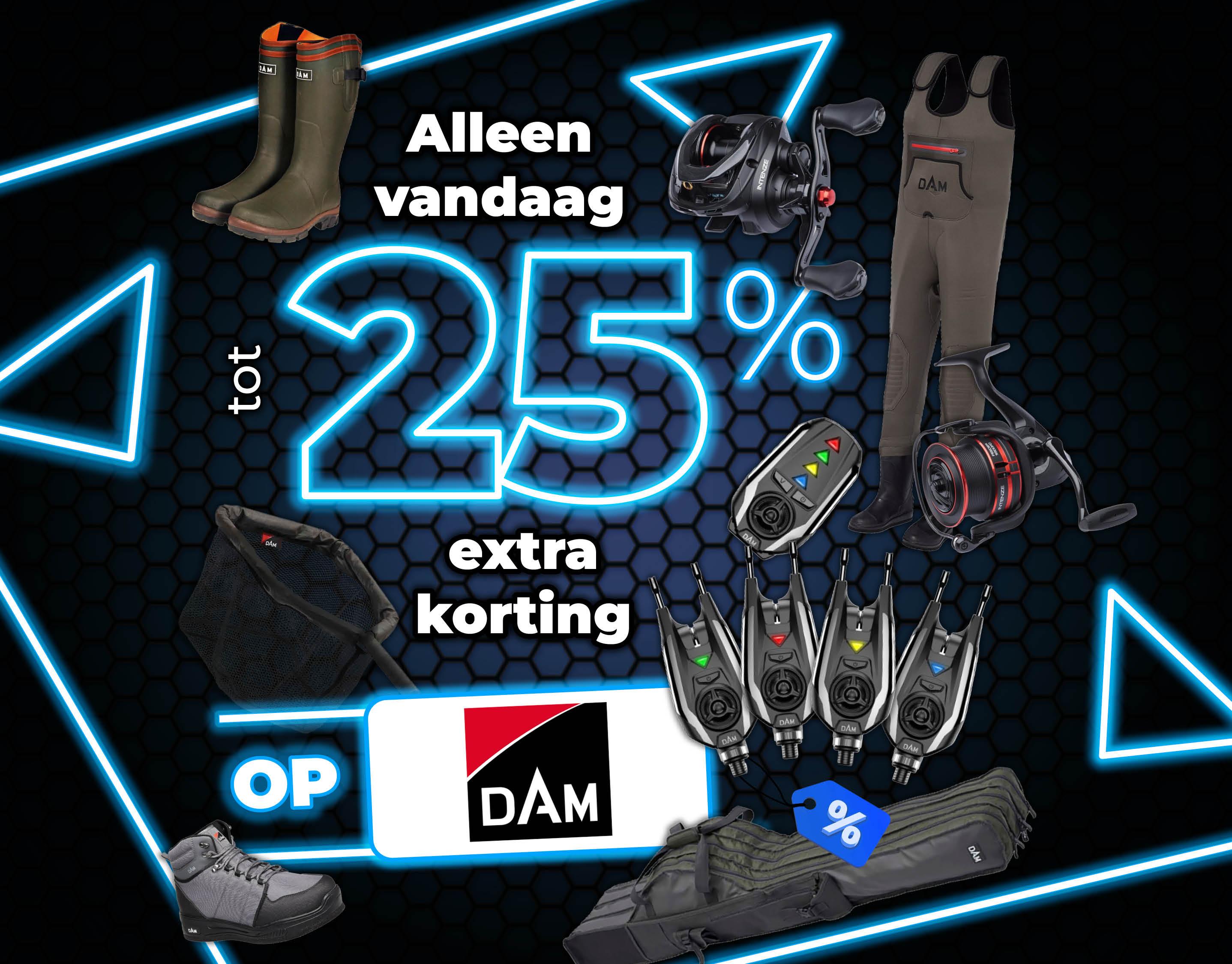 Subbanner: Tot 25% Dam (Blauw)