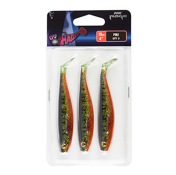 Fox Rage Pro Shad Pack, 10cm (3 pieces) - UV Pike