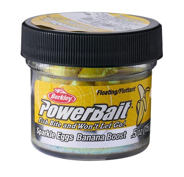 Berkley Sparkle Power Eggs Trout Bait (15g) - Fluorescent Yellow/Scales