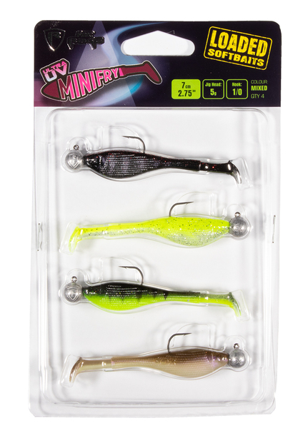 Fox Rage Mini Fry Loaded UV Mixed Colour Pack 7cm 1/0 (5g) (4stuks) - Mix Pack Mixed