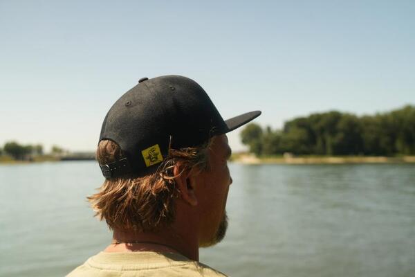 Black Cat Black Flat Peak Cap