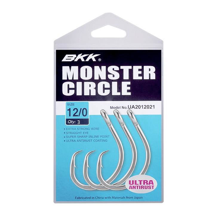 BKK Heavy Circle SS Hooks - Size 6/0, Offset Point, 25-Pack, Super Slide Coating For Live Bait - View #6