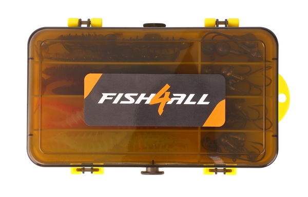 Fish4all Ribbed Softbait & Jighead Box (60pcs)