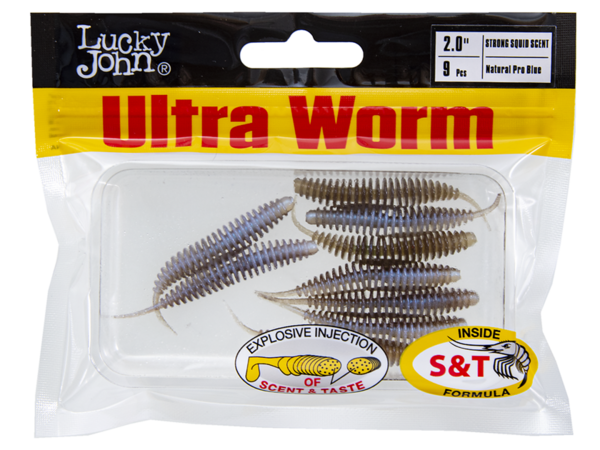 Lucky John Pro Series Soft Lure Ultraworm 2.0 Two Tone 5cm (9 pcs) - T46