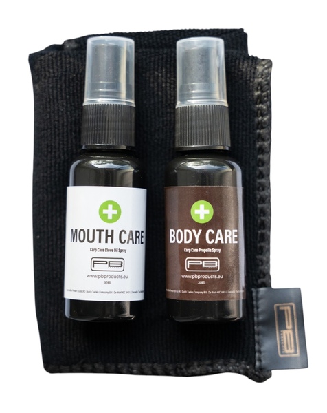 PB Products Carp Care Kit Karperverzorgingsset 2×30ml (Incl. Towel & Zipbag)
