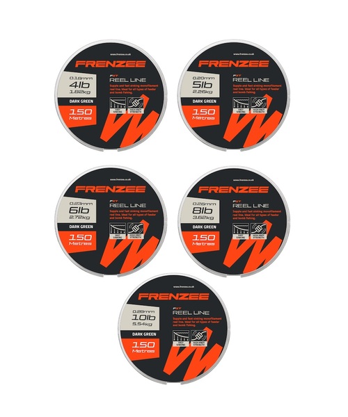 Frenzee FXT Reel Line Nylon Línea para pez Blanco (150m)