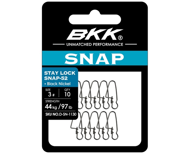 BKK Stay Lock Snap-52 Black Nickel Swivel (10 Pieces)