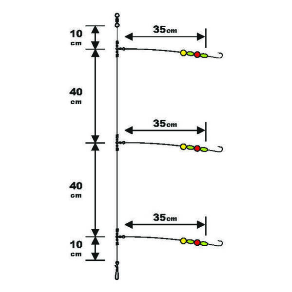Sunset BDL Surfcasting RS Competition Special Whiting Fluorocarbon Rig #2