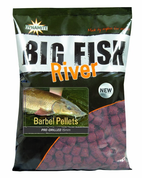 Dynamite Baits Big Fish River Barbel Pellets Pre-Drilled 1.8kg - 15mm