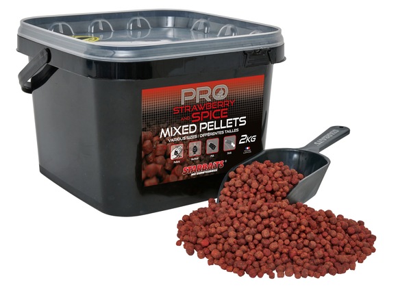 Starbaits ProBiotic Pro Strawberry Spice Pellets Mixed 2kg Feed Pellets