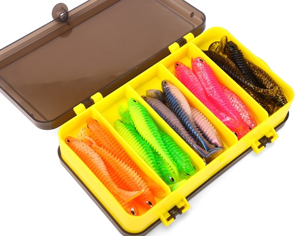 Fish4all Ribbed Softbait & Jighead Box (60pcs)