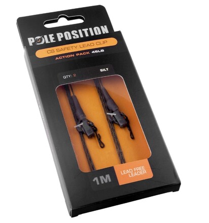 Kit de clip à plomb + Bas de ligne Pole Position 100cm (45lb) (2 pièces)