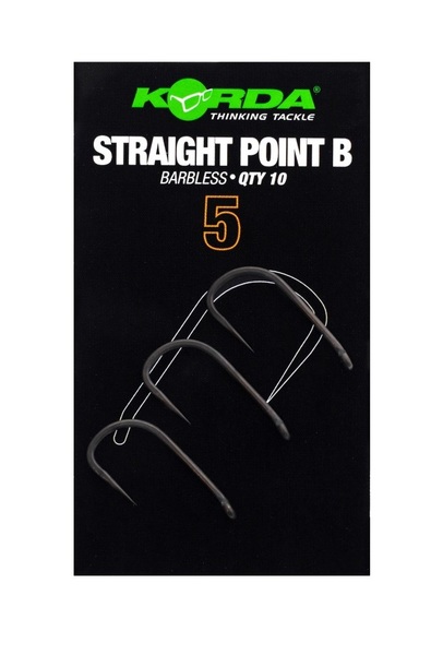 Korda Straight Point Barbless Karperhaken (10 Stuks)