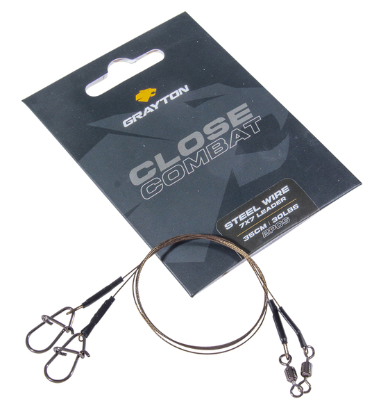 Grayton Close Combat 7x7 Steelwire Leader Steel Rig (2 pcs)