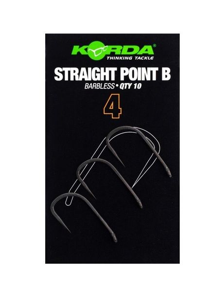 Korda Straight Point Barbless Karperhaken (10 Stuks)