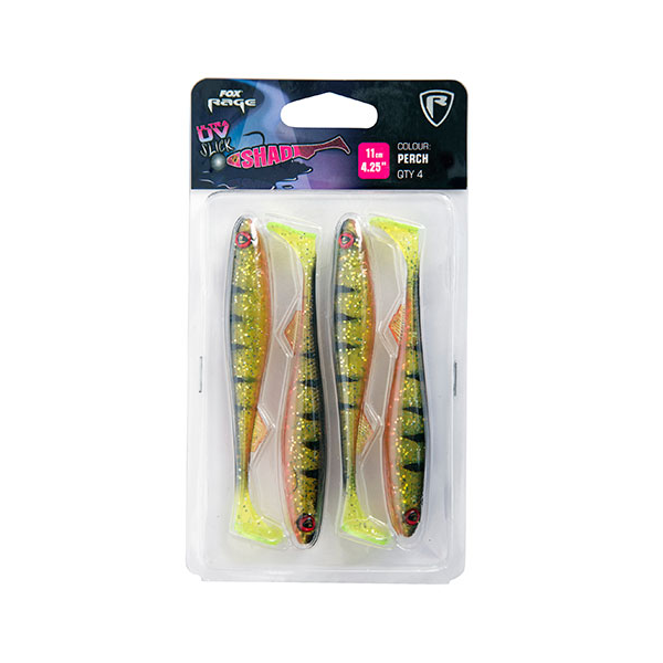 Fox Rage Slick Shad Motor Perch UV Packs 5pcs - Perch Ultra UV Packs