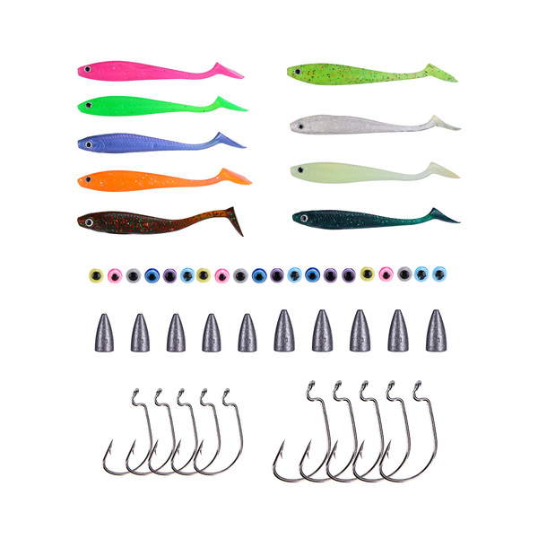 Fish4All Softbait Shad Texas/Carolina Box (50pcs)