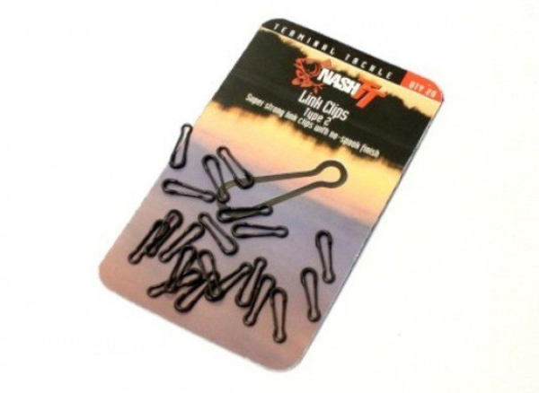 Carp Tacklebox filled with end tackle from Nash, Rod Hutchinson, Ultimate and more! - Nash Link Clips Type 2