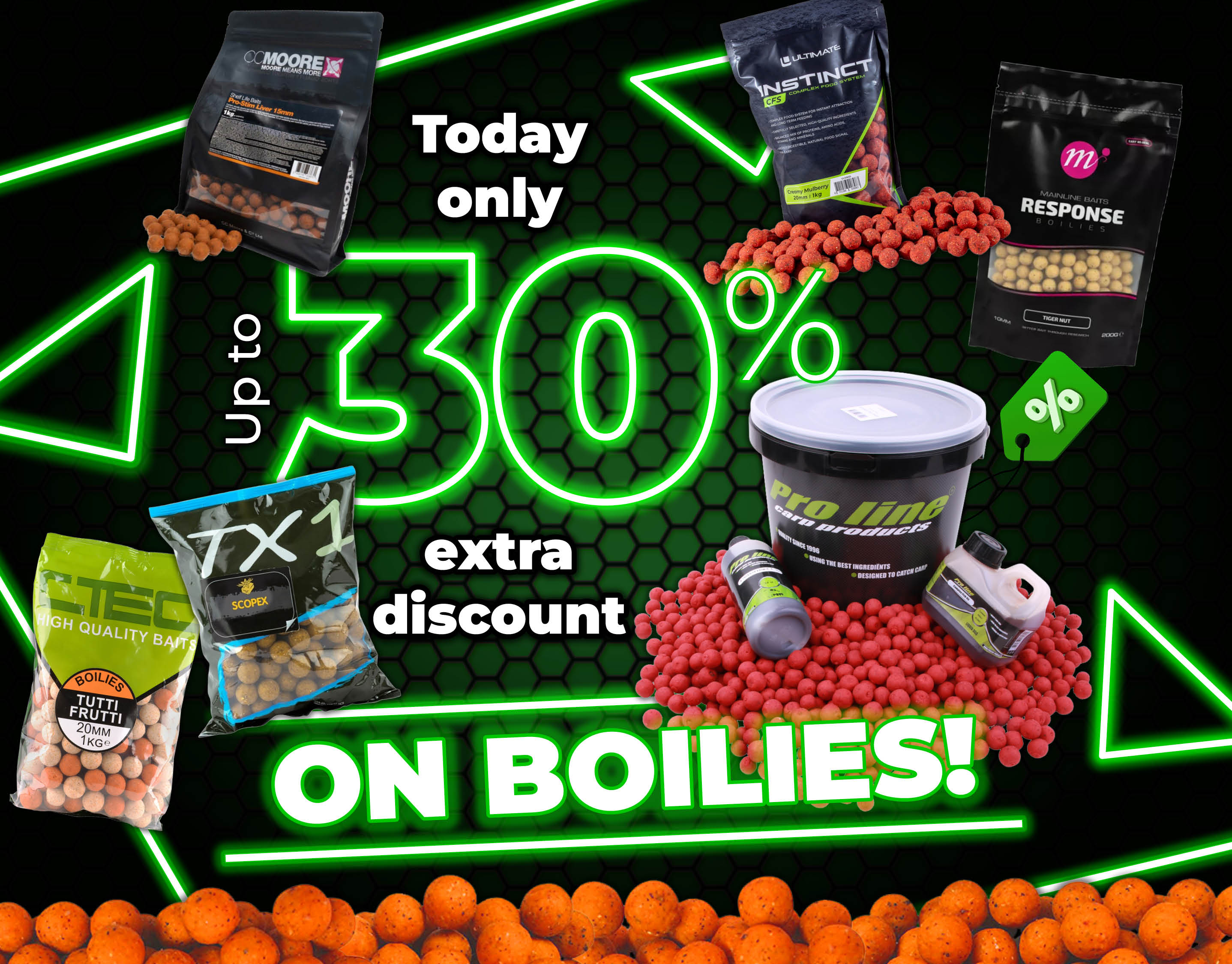 Subbanner: Tot 30% boilies (Groen)