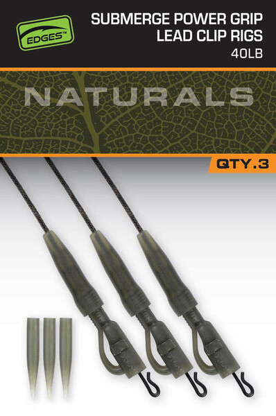 Fox Naturals Sub Power Grip Lead Clip Leaders 75cm (3 stuks)