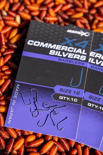 Haczyki Bezzadziorowe Matrix X4 Commercial Silvers (10 Sztuk)