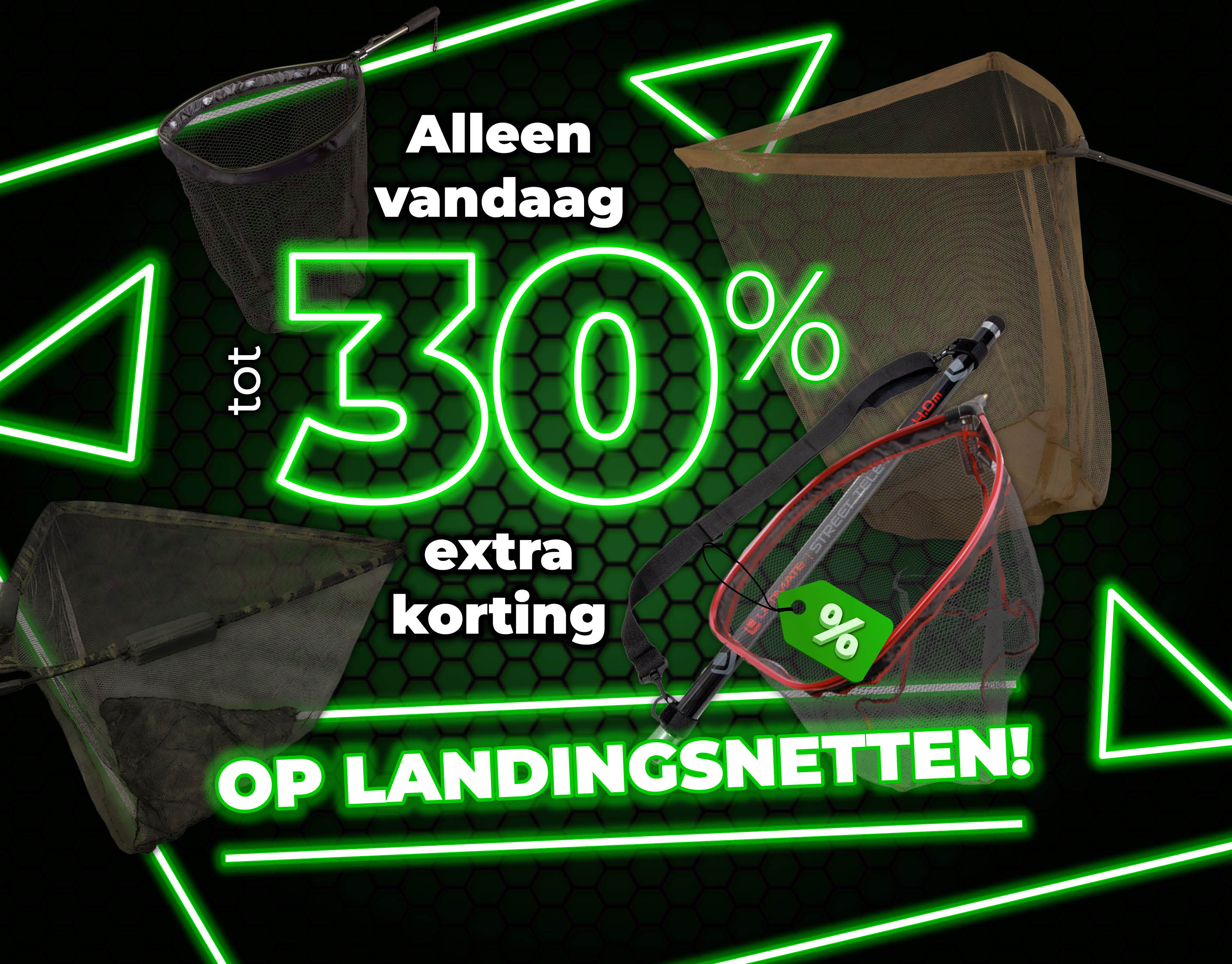Subbanner: Tot 30% Landingsnetten (Groen)