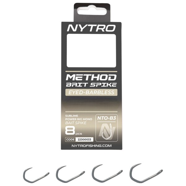 Nytro NTO-B3 Barbless Method Bait Spike Ready Tied Rigs 10cm (8 Pieces)