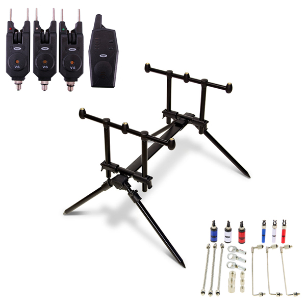 Kit Complet Pche  La Carpe  3 Cannes 3.60m, Moulinets, Dtecteurs Et Rod  Pod