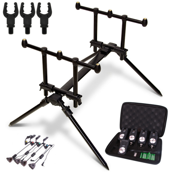 Rod Pod NGT Quickfish avec avertisseur de touches et cintres clairs