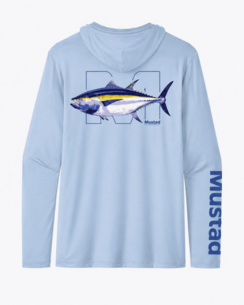 Mustad Tuna Longsleeve UV W/ Light Blue Hoodie