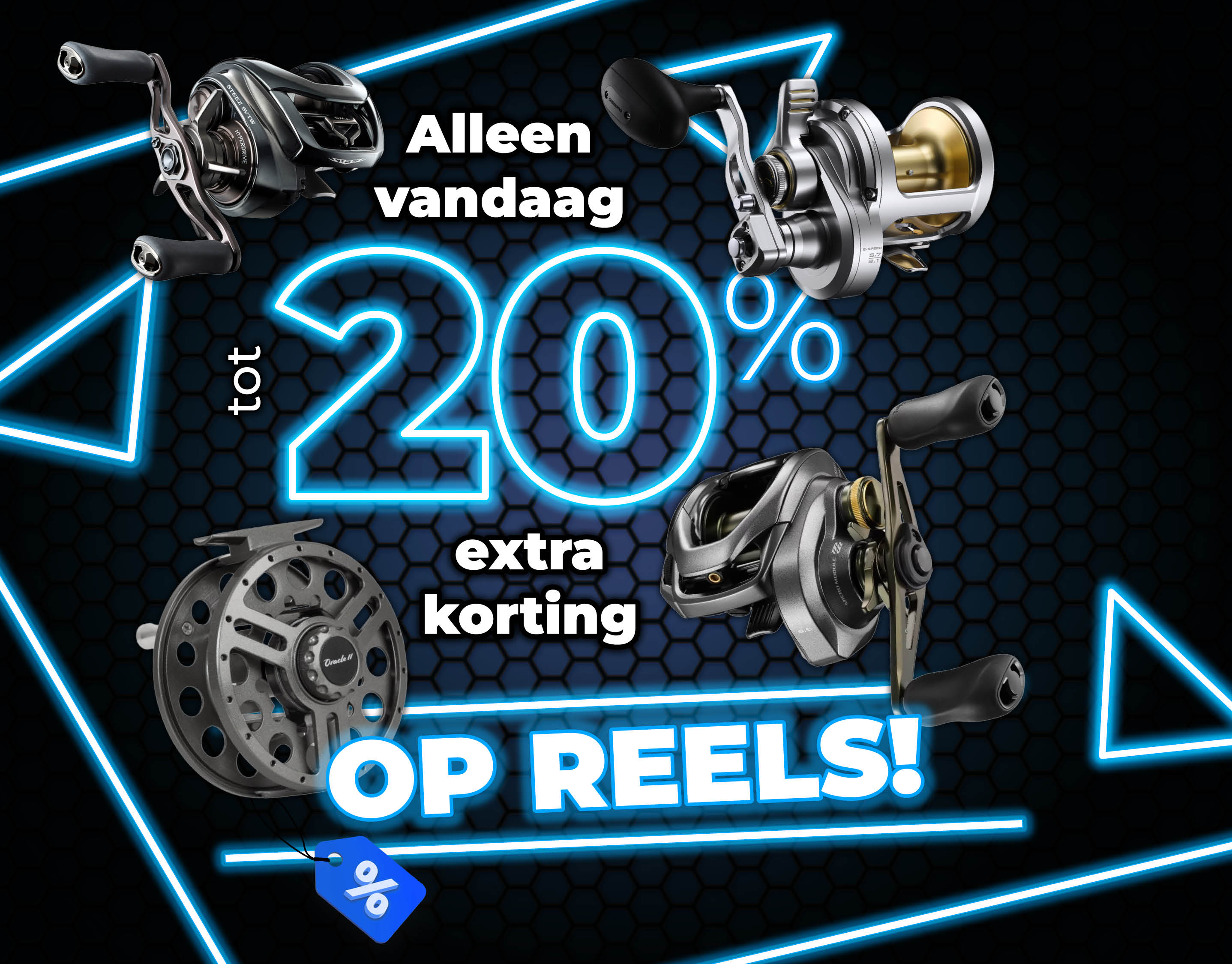 Subbanner: Tot 20% Reels (Blauw)