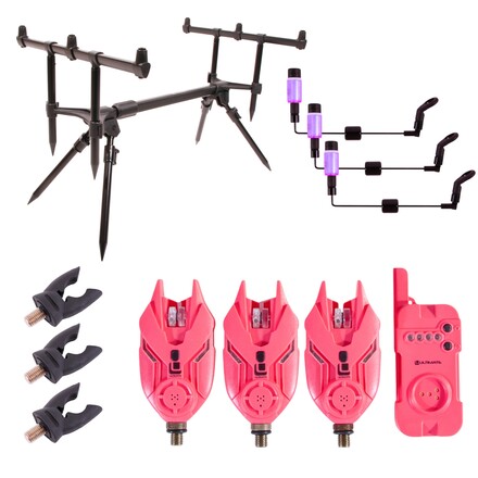 Ultimate E-Tension Pink Bite Alarm/Rodpod Set