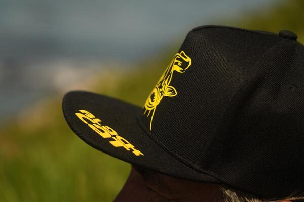 Black Cat Black Flat Peak Cap