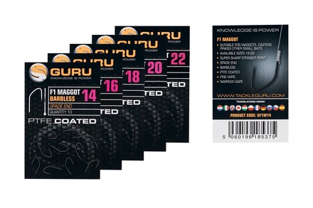 Guru F1 Maggot Haken Barbless (10pcs)