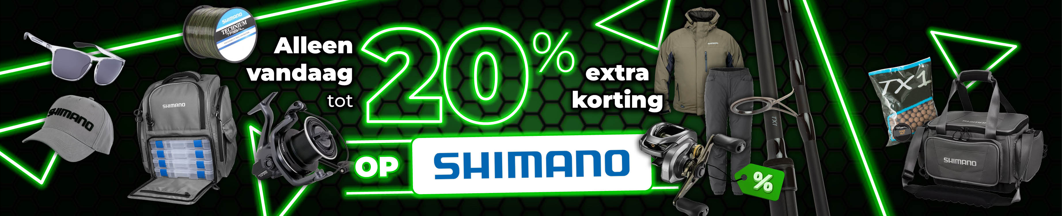 Topbanner: Tot 20% Shimano (Groen)