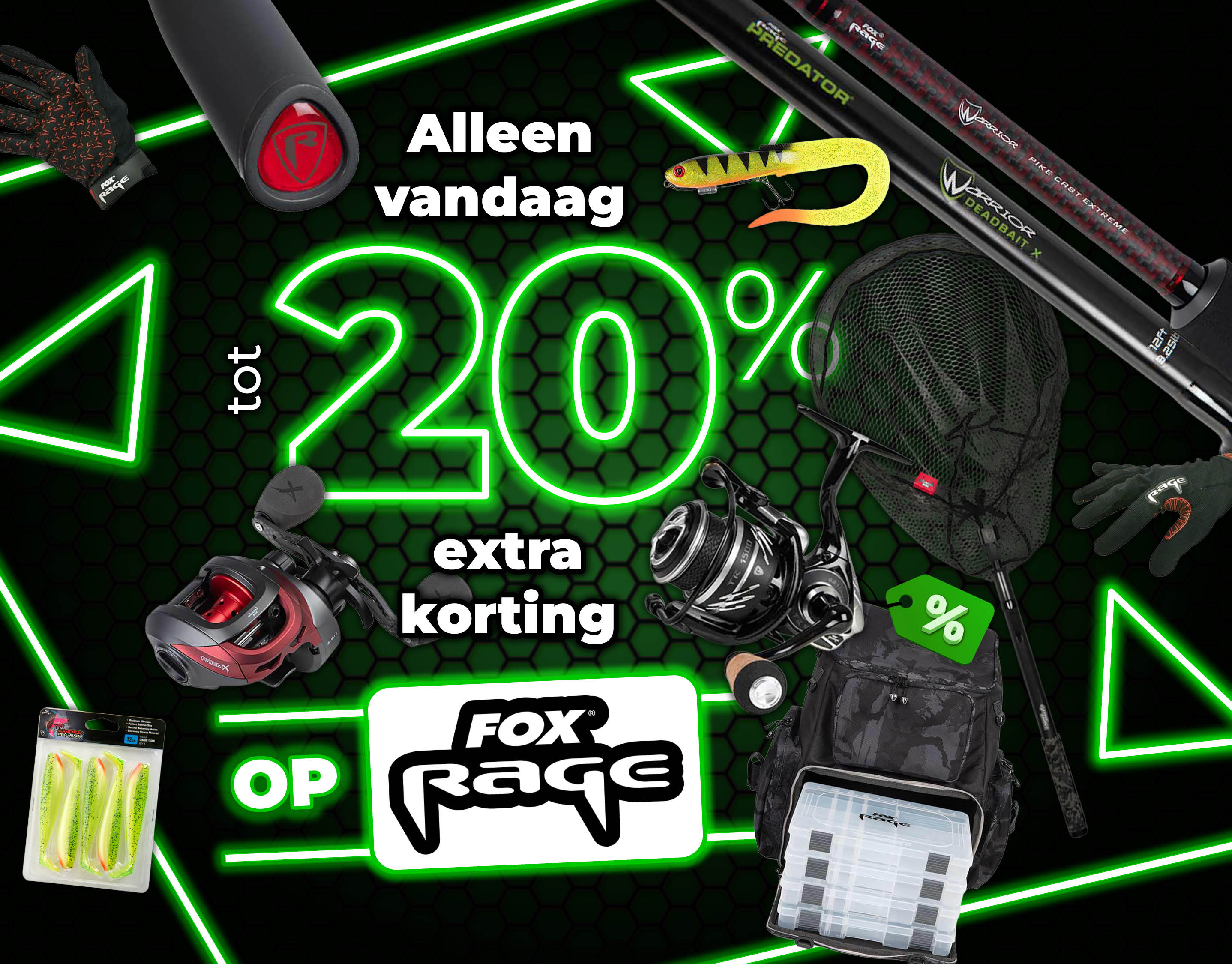 Subbanner: Tot 20% Fox Rage (Groen)