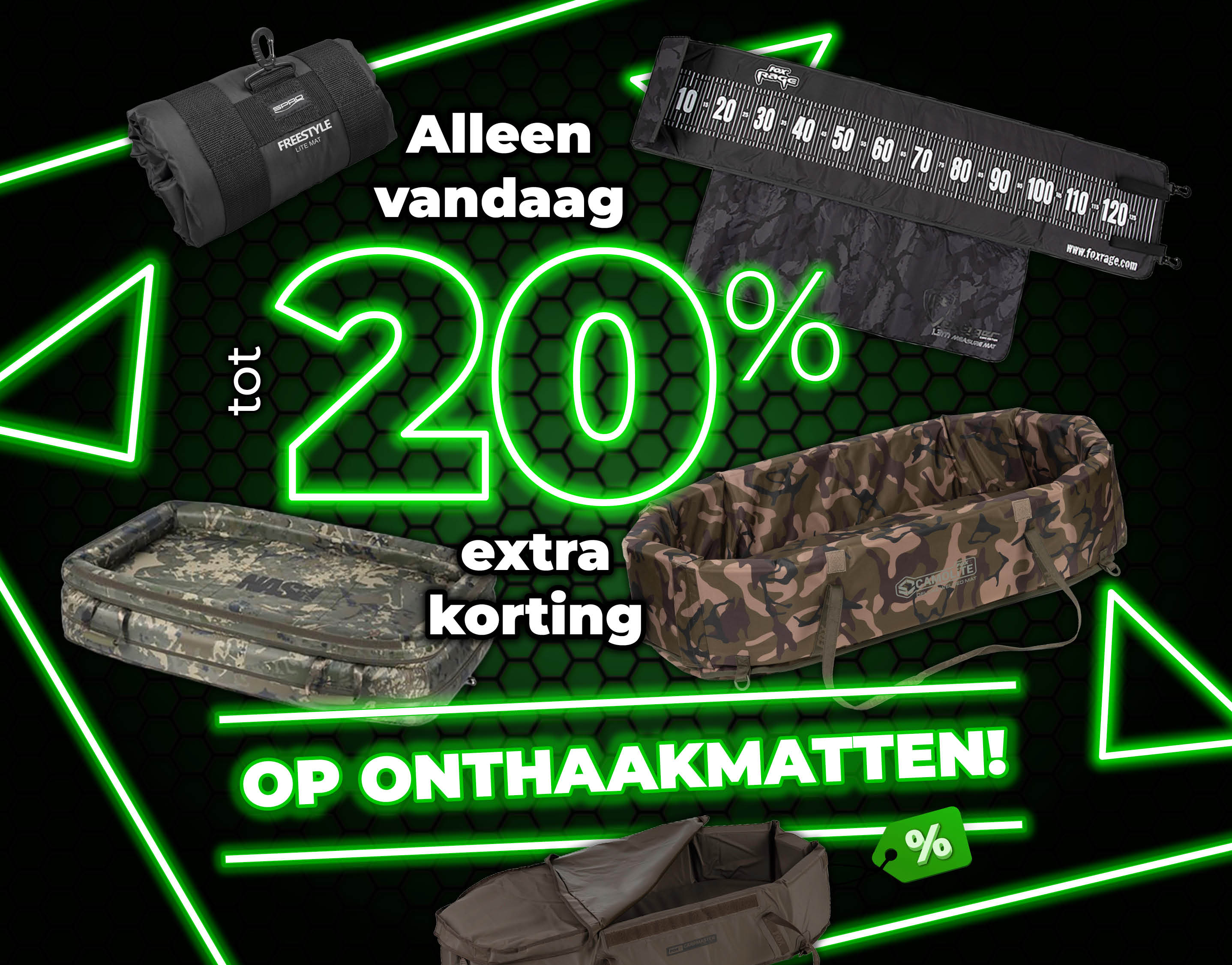 Subbanner: Tot 20% Onthaakmatten (Groen)