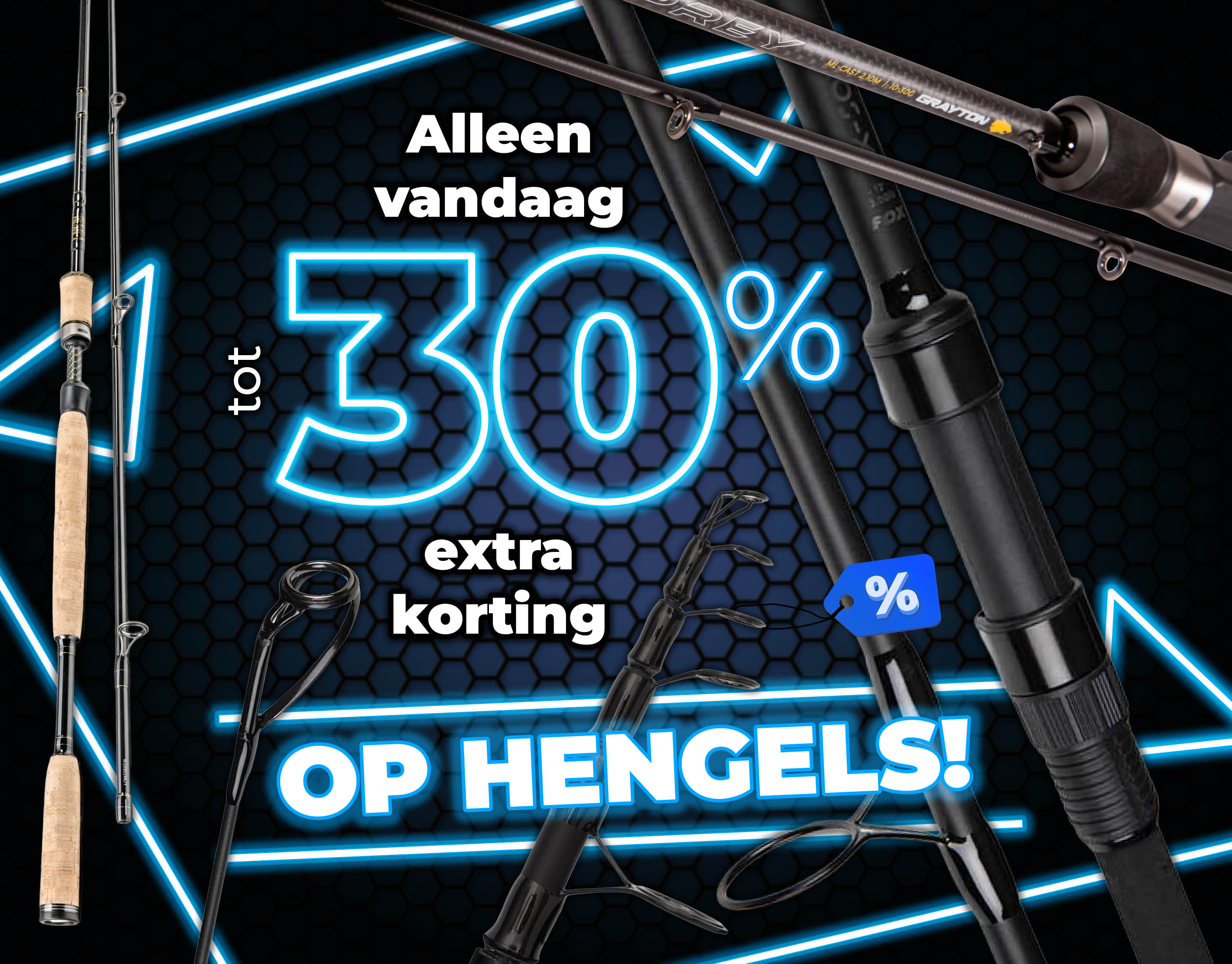 Subbanner: Tot 30% Hengels (Blauw)
